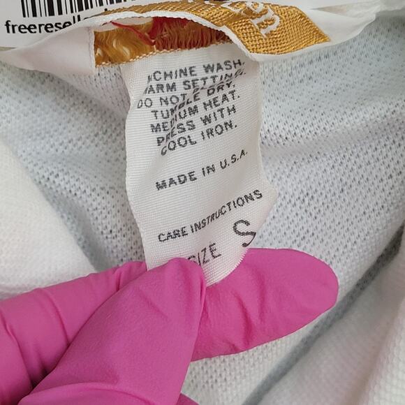 Vintage 80s Jantzen MOD Polo Shirt Small 18x28 White - Picture 7 of 11